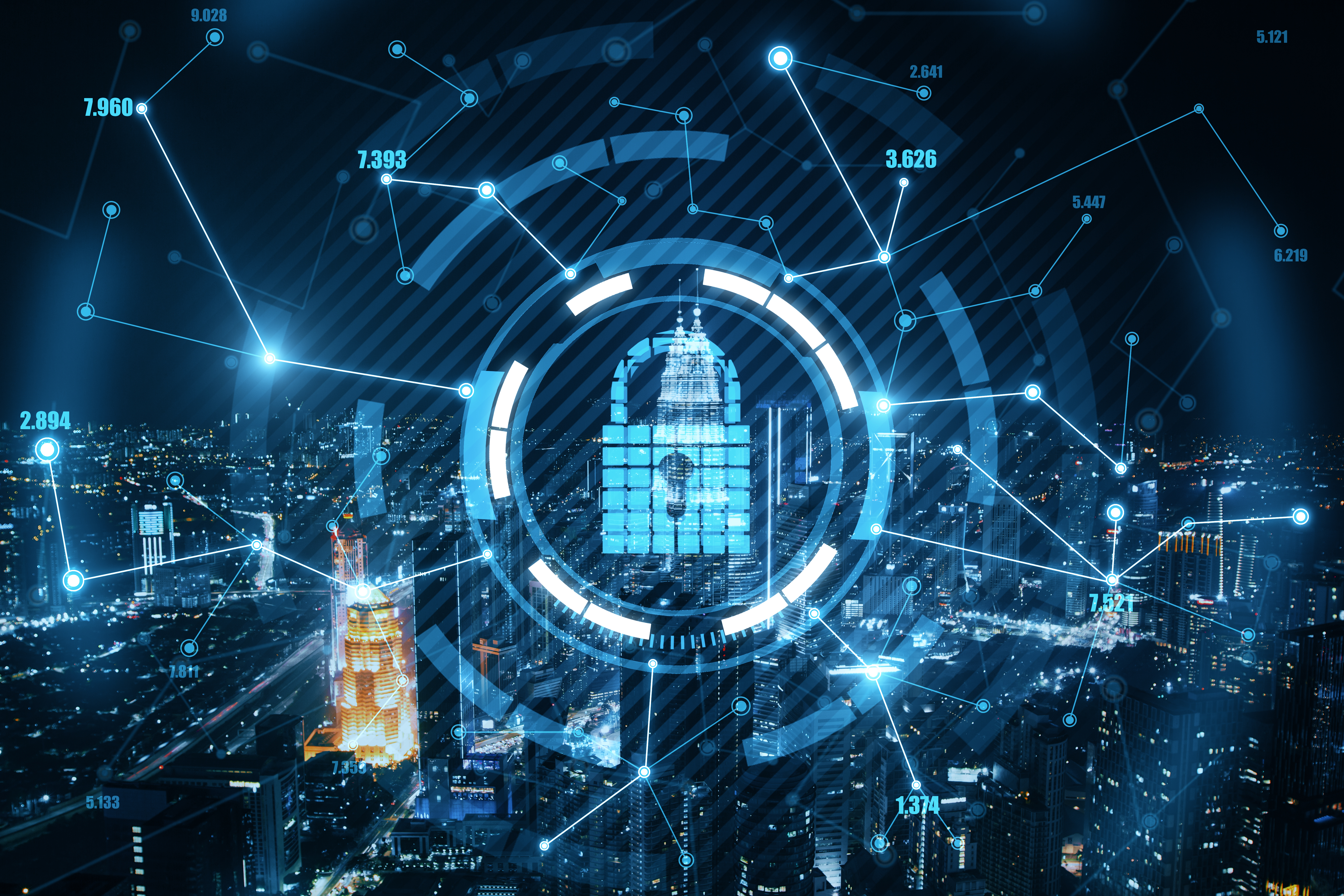 Zero trust cybersecurity lock hologram